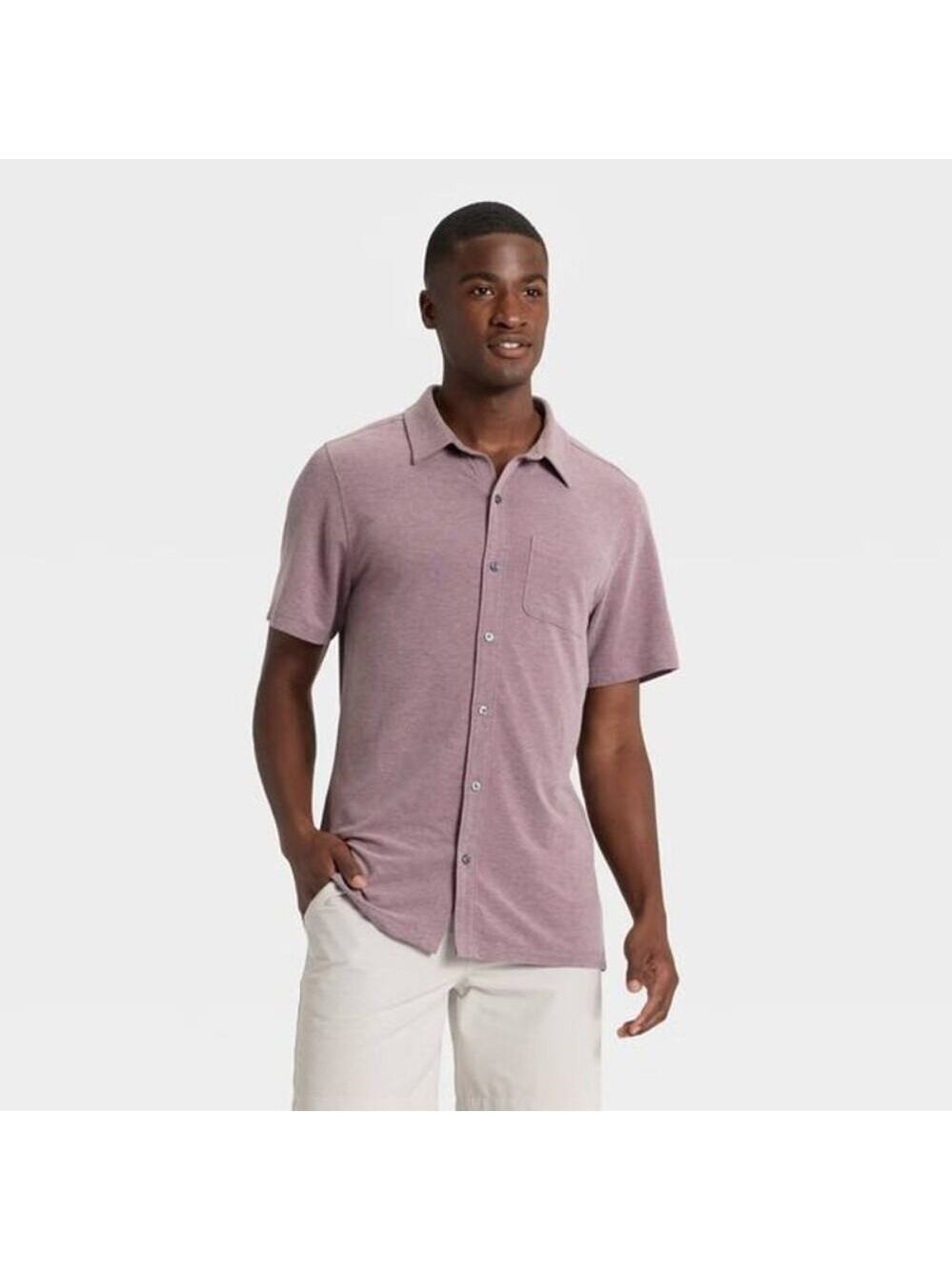 Men's S/S Commuter Shirt Burgundy Size L